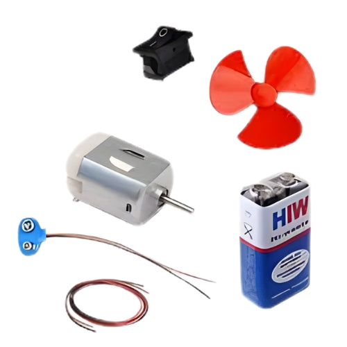 DC motor fan Set Electronic Science project Kit with Battery