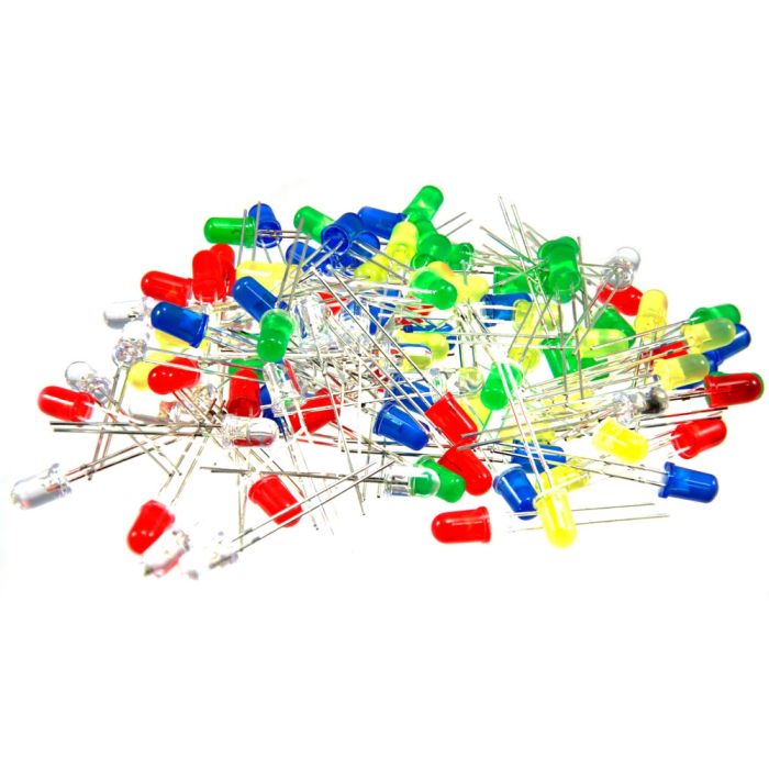5mm LED, Pack of 50, Red Green Yellow Blue Orange LED Lights 20mA 5mm ...